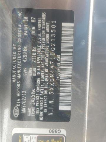 5XXGN4A71DG213501 - 2013 KIA OPTIMA EX GRAY photo 13