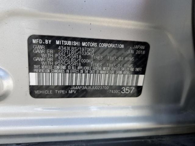 JA4AP3AUXJU023700 - 2018 MITSUBISHI OUTLANDER ES Gümüş foto 13