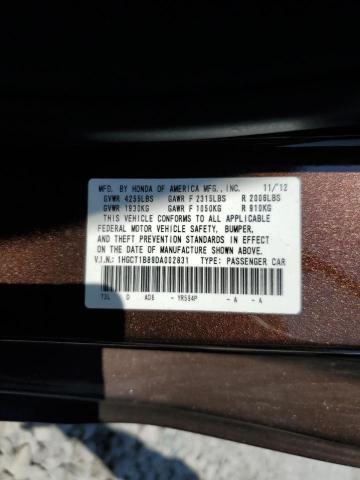 1HGCT1B89DA002831 - 2013 HONDA ACCORD EXL 棕色 照片 12