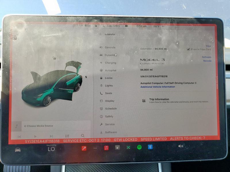 5YJ3E1EA4JF118318 - 2018 TESLA MODEL 3 蓝色 照片 9