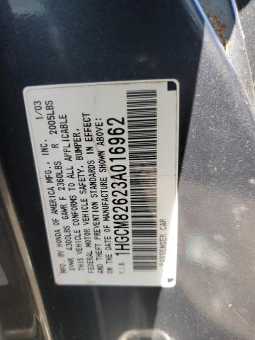 1HGCM82623A016962 - 2003 HONDA ACCORD EX GRAY photo 12