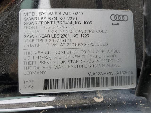 WA18NAF49HA133618 - 2017 AUDI A4 ALLROAD PREMIUM PLUS BLACK photo 13