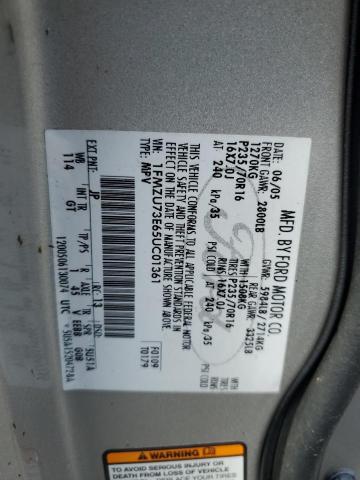 1FMZU73E65UC01361 - 2005 FORD EXPLORER XLT SILVER photo 13