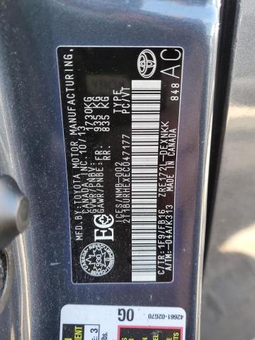 2T1BURHEXEC047177 - 2014 TOYOTA COROLLA L GRAY photo 13