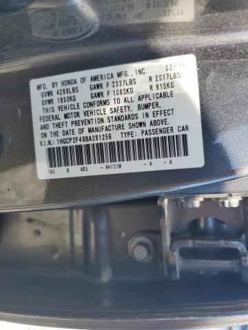 1HGCP2F48BA091256 - 2011 HONDA ACCORD LXP Boz foto 13