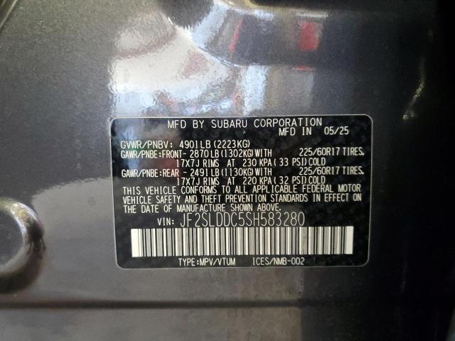 JF2SLDDC5SH583280 - 2025 SUBARU FORESTER PREMIUM Szary zdjęcie 12