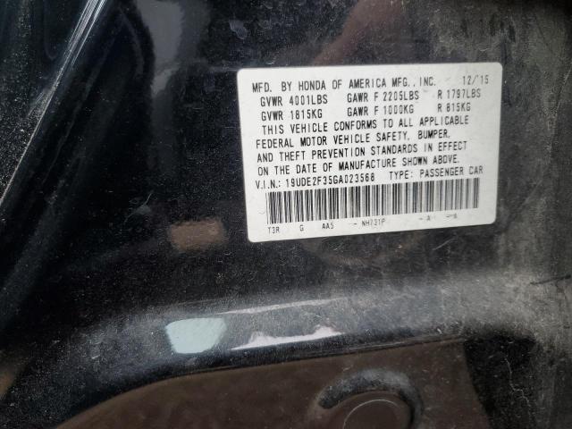 19UDE2F35GA023568 - 2016 ACURA ILX BASE WATCH PLUS BLACK photo 12