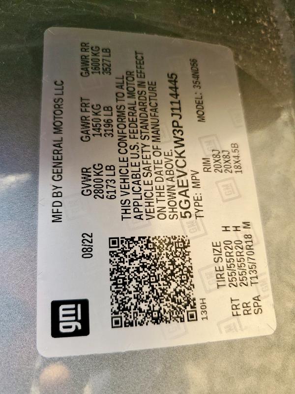 5GAEVCKW3PJ114445 - 2023 BUICK ENCLAVE AVENIR 灰色 照片 14