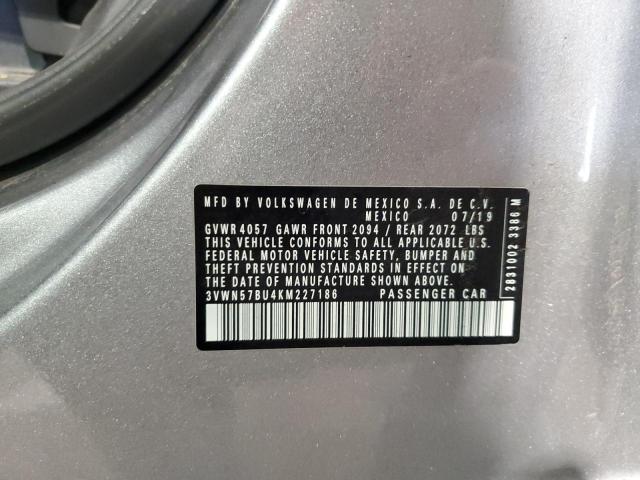 3VWN57BU4KM227186 - 2019 VOLKSWAGEN JETTA S 银色 照片 13