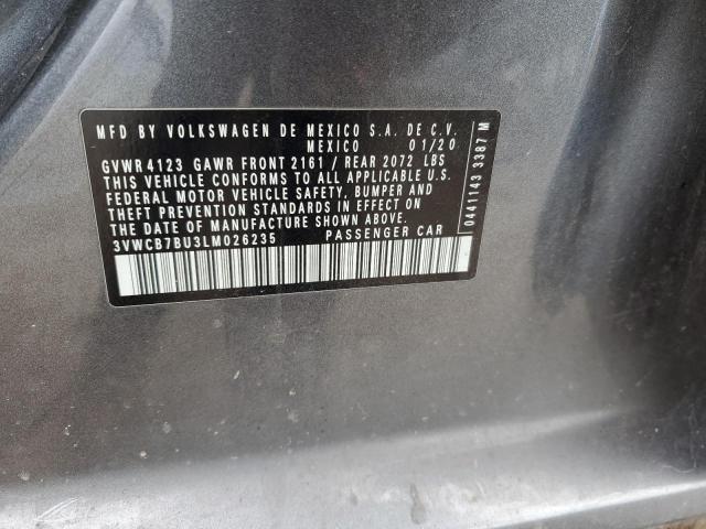 3VWCB7BU3LM026235 - 2020 VOLKSWAGEN JETTA S 灰色 照片 12