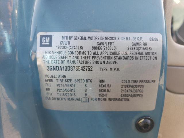 3GNDA13D87S542752 - 2007 CHEVROLET HHR LS BLUE photo 12