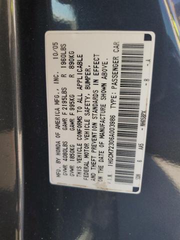 1HGCM72306A003986 - 2006 HONDA ACCORD LX GRAY photo 12