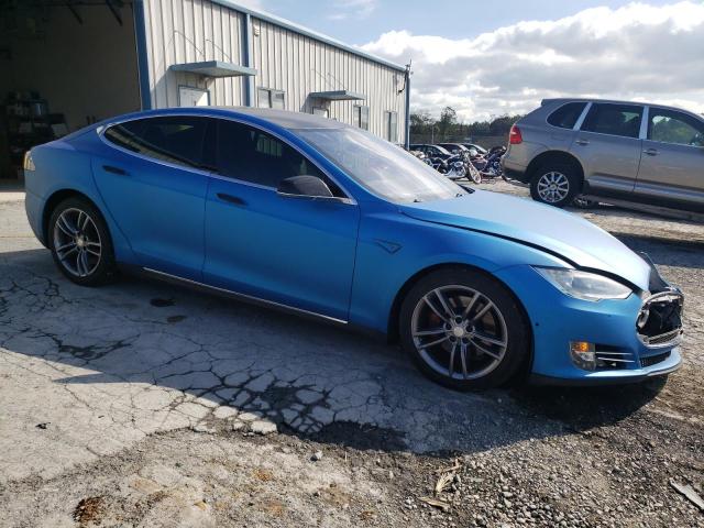 5YJSA1E21FF118915 - 2015 TESLA MODEL S BLUE photo 4