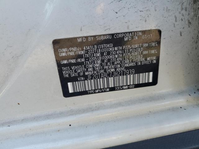 JF2GTABC7JH217939 - 2018 SUBARU CROSSTREK PREMIUM Ақ фото 13