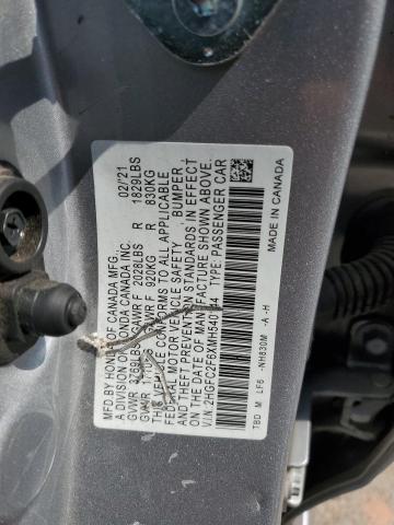 2HGFC2F6XMH540144 - 2021 HONDA CIVIC LX 银色 照片 13