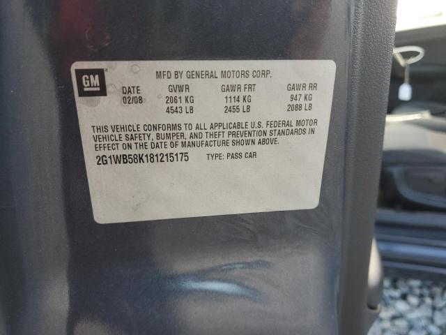 2G1WB58K181215175 - 2008 CHEVROLET IMPALA LS ნაცრისფერი ფოტო 13