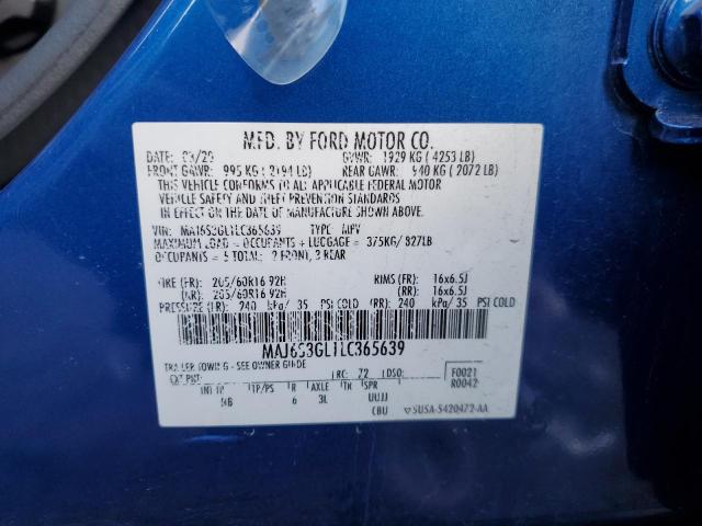 MAJ6S3GL1LC365639 - 2020 FORD ECOSPORT SE Blau Foto 13