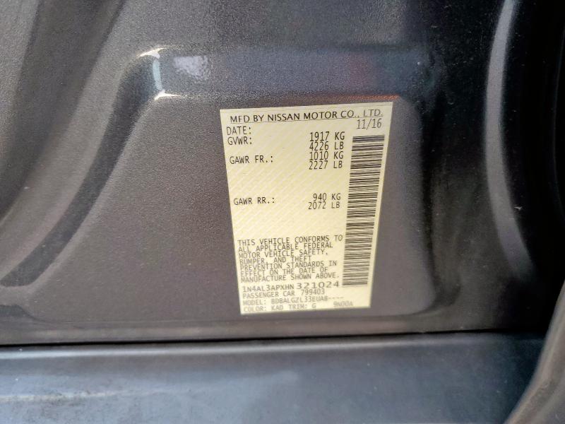 1N4AL3APXHN321024 - 2017 NISSAN ALTIMA 2.5 灰色 照片 12