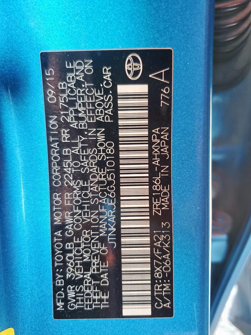 JTNKARJE6GJ510180 - 2016 TOYOTA SCION IM Azul foto 13