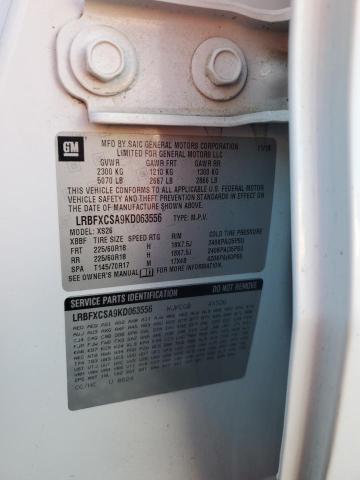 LRBFXCSA9KD063556 - 2019 BUICK ENVISION ESSENCE Սպիտակ լուսանկար 13