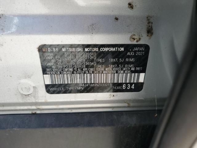 JA4J4TA89NZ033218 - 2022 MITSUBISHI OUTLANDER ES Արծաթագույն լուսանկար 12