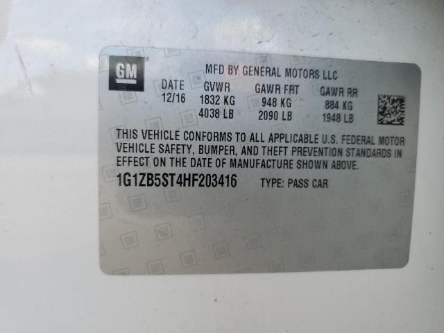 1G1ZB5ST4HF203416 - 2017 CHEV MALIBU LS WHITE photo 13