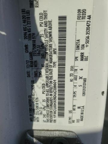 1FMCU0HX5DUC08601 - 2013 FORD ESCAPE SEL WHITE photo 14