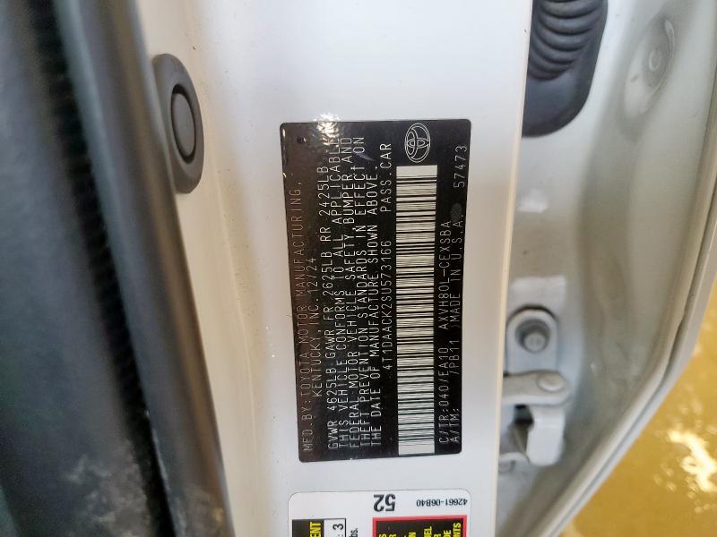 4T1DAACK2SU573166 - 2025 TOYOTA CAMRY XSE WHITE photo 13