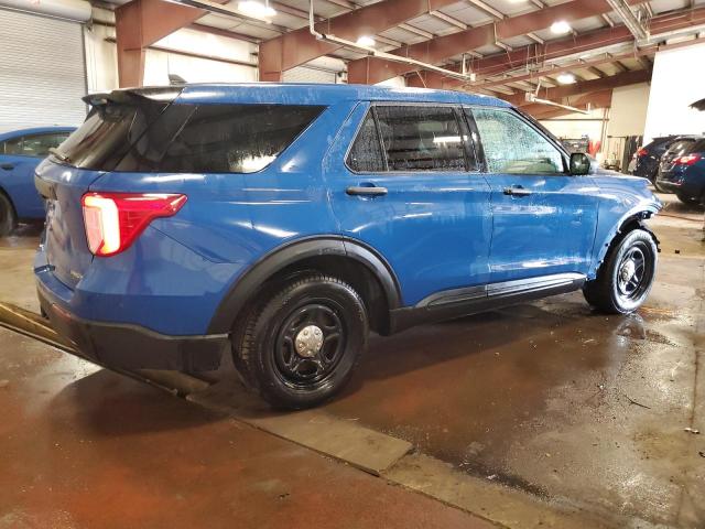 1FM5K8AW8MNA16212 - 2021 FORD EXPLORER POLICE INTERCEPTOR Azul foto 3