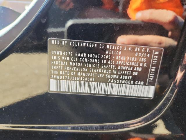 3VWD17AJ2EM428569 - 2014 VOLKSWAGEN JETTA SE BLACK photo 12