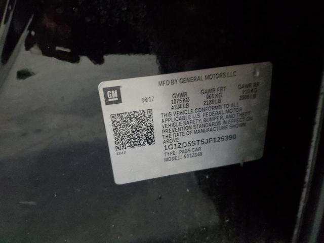 1G1ZD5ST5JF125390 - 2018 CHEVROLET MALIBU LT BLACK photo 12