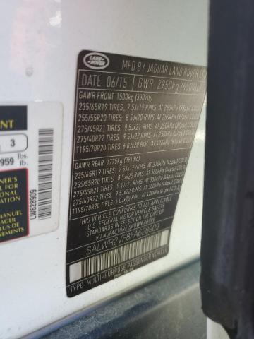 SALWR2VF8FA628909 - 2015 LAND ROVER RANGE ROVE HSE WHITE photo 13