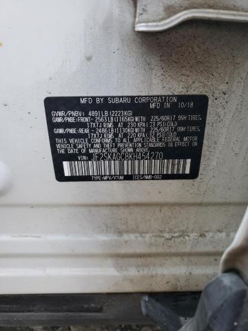 JF2SKAGC8KH454270 - 2019 SUBARU FORESTER PREMIUM Weiß Foto 12