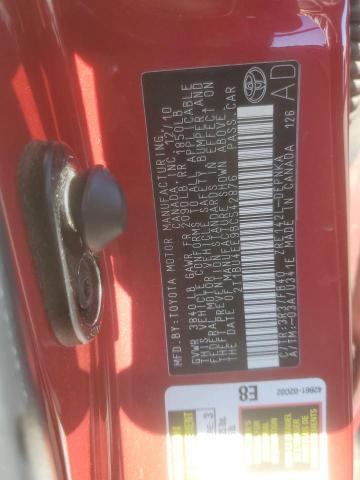 2T1BU4EE9BC542876 - 2011 TOYOTA COROLLA LE BASE BURGUNDY photo 12