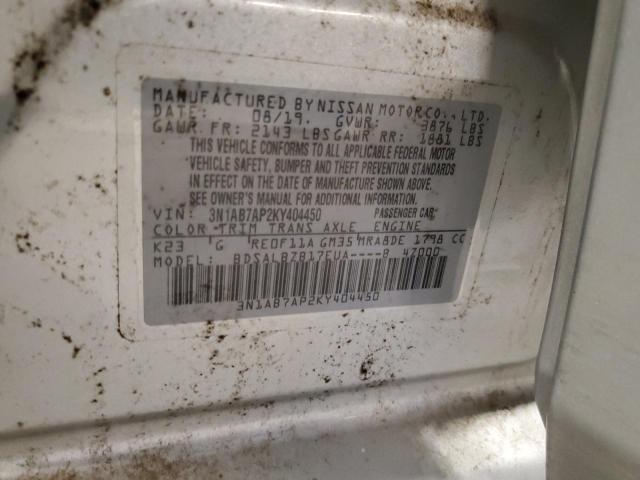 3N1AB7AP2KY404450 - 2019 NISSAN SENTRA S SILVER photo 12