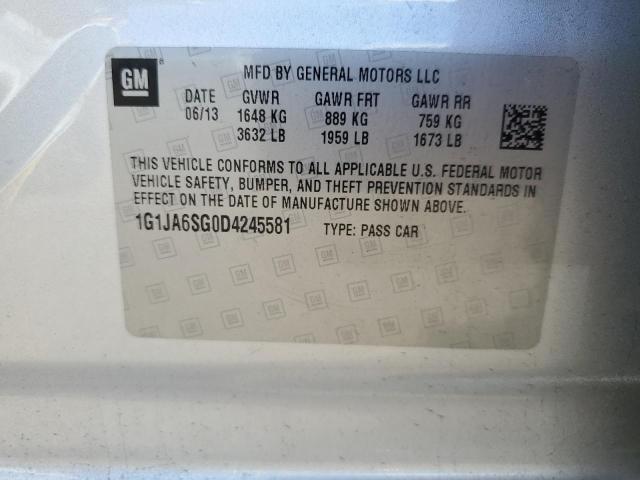 1G1JA6SG0D4245581 - 2013 CHEVROLET SONIC LS SILVER photo 13