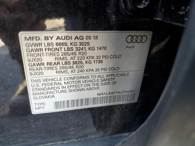 WA1LAAF76JD044951 - 2018 AUDI Q7 PREMIUM PLUS Siyah fotoğraf 13