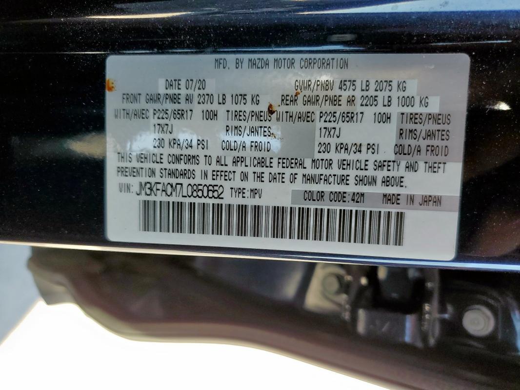 JM3KFACM7L0850652 - 2020 MAZDA CX-5 TOURING BLUE photo 14