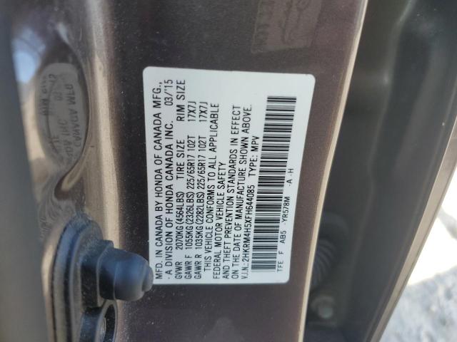 2HKRM4H5XFH644085 - 2015 HONDA CR-V EX GRAY photo 14