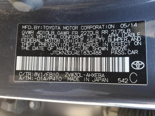 JTDKN3DU4E1830488 - 2014 TOYOTA PRIUS Boz foto 12