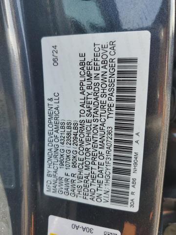 1HGCY1F31RA072363 - 2024 HONDA ACCORD EX GRAY photo 12
