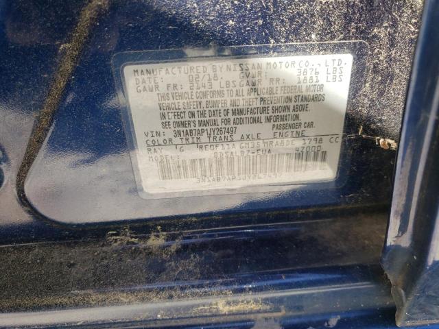 3N1AB7AP1JY267497 - 2018 NISSAN SENTRA S BLUE photo 12