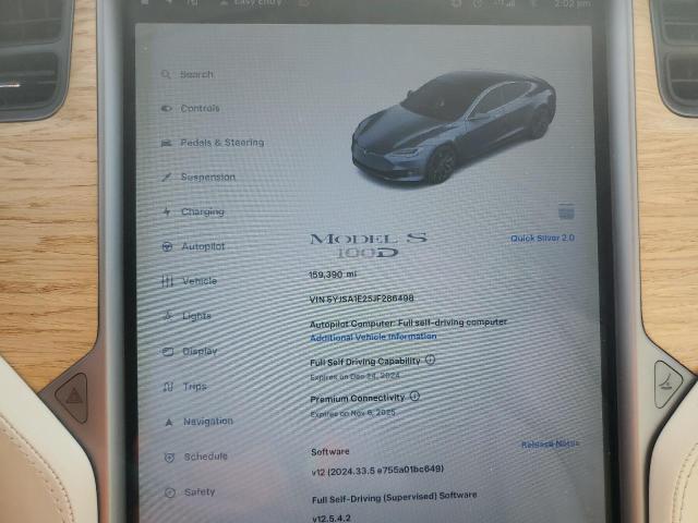 5YJSA1E25JF286498 - 2018 TESLA MODEL S Boz foto 9