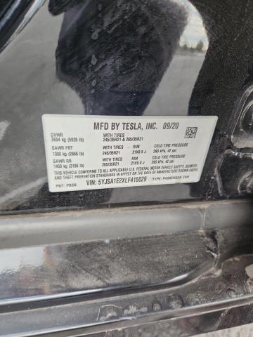 5YJSA1E2XLF415029 - 2020 TESLA MODEL S Siyah fotoğraf 12