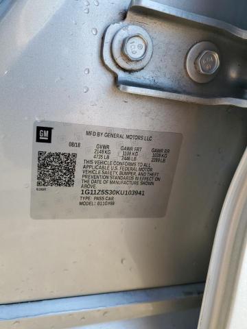 1G11Z5S30KU103941 - 2019 CHEVROLET IMPALA LT SILVER photo 12