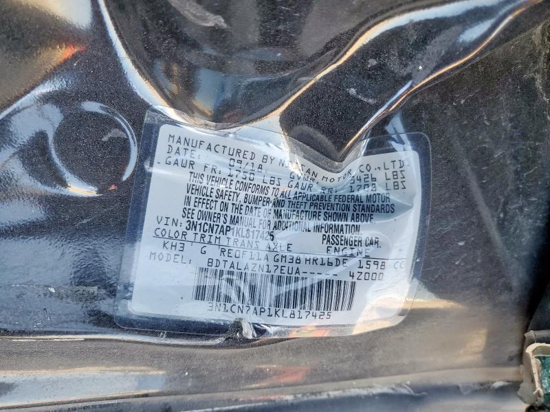 3N1CN7AP1KL817425 - 2019 NISSAN VERSA S 双色 照片 13