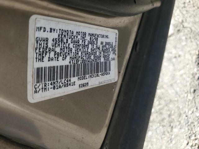 4T1BF18BXWU243573 - 1998 TOYOTA AVALON XL 棕色 照片 12