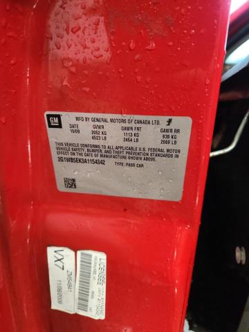 2G1WB5EK3A1154342 - 2010 CHEVROLET IMPALA LT RED photo 12