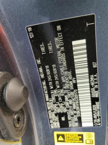 5TDKZRFH1KS309170 - 2019 TOYOTA HIGHLANDER SE BLUE photo 14