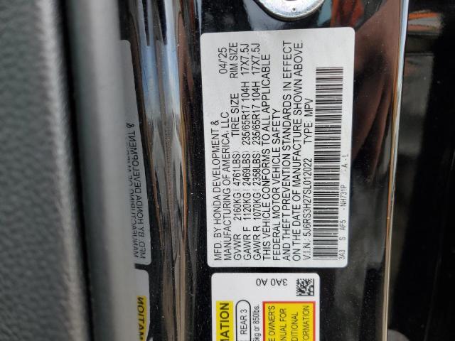 5J6RS3H27SL012022 - 2025 HONDA CR-V LX 黑色 照片 12